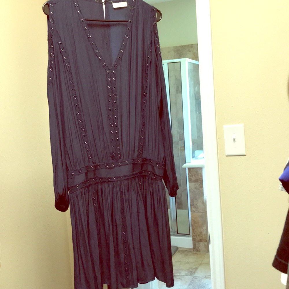 Cold shoulder long sleeve dress